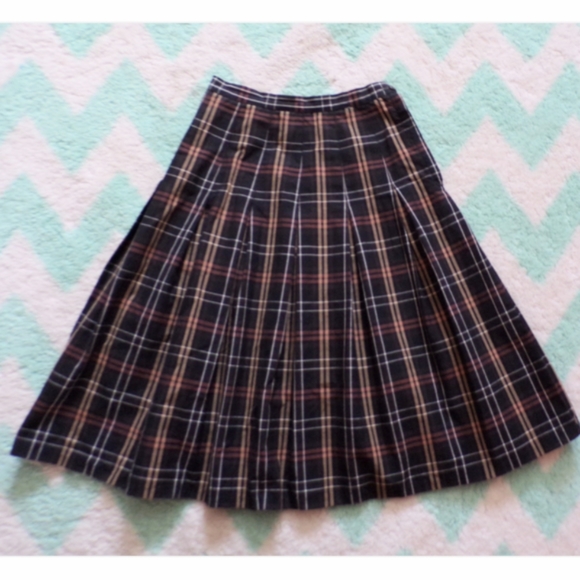 1960's PLAID SKIRT SUIT 60's vintage set S (D4) - Picture 8 of 9